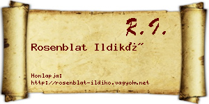 Rosenblat Ildikó névjegykártya